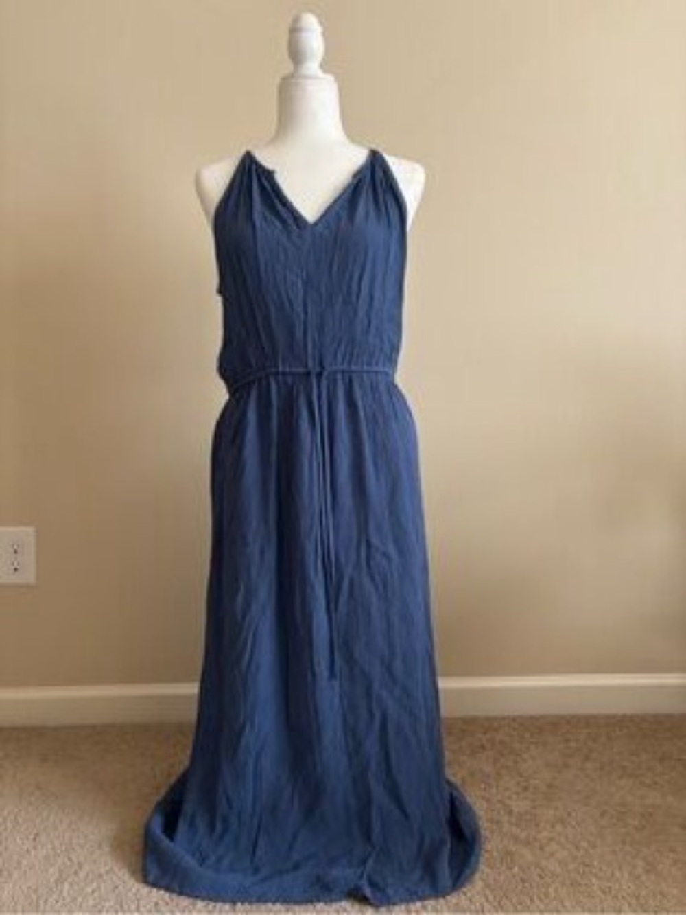 GAP Navy Sleeveless V-Neck Maxi Dress